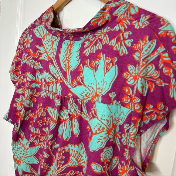 Soft Surroundings Twilight Luau Printed Soft Stretch Tunic Top Sz L Tropical - Picture 4 of 8